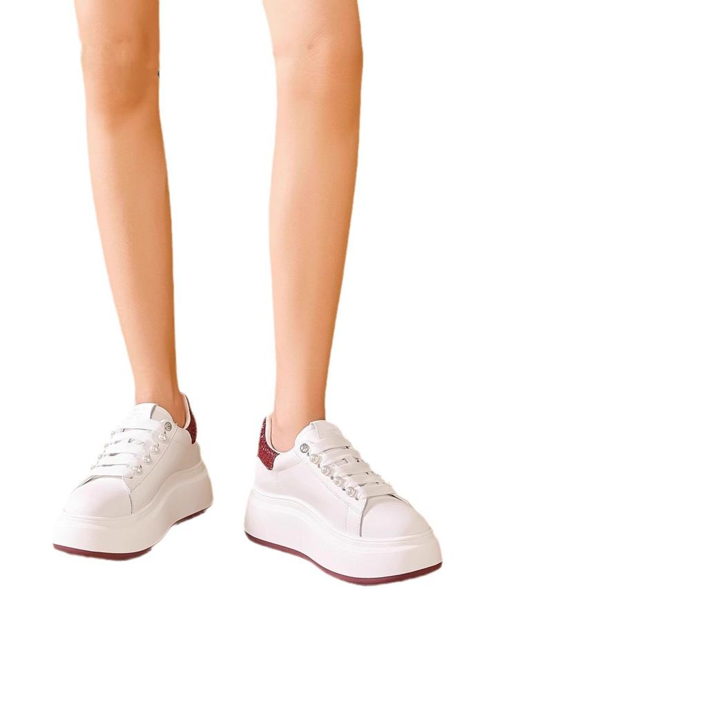 Small man heightened thick-soled ultra-light casual versatile autumn trend shock absorption soft-soled straps board shoes women