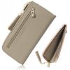 Slim Long Wallet for Genuine Stylish Cowhide Leather Greige [Blanc Pomme] Anti-Skimming Women, Leather, Wallet, L-shaped Zipper, bp-1059