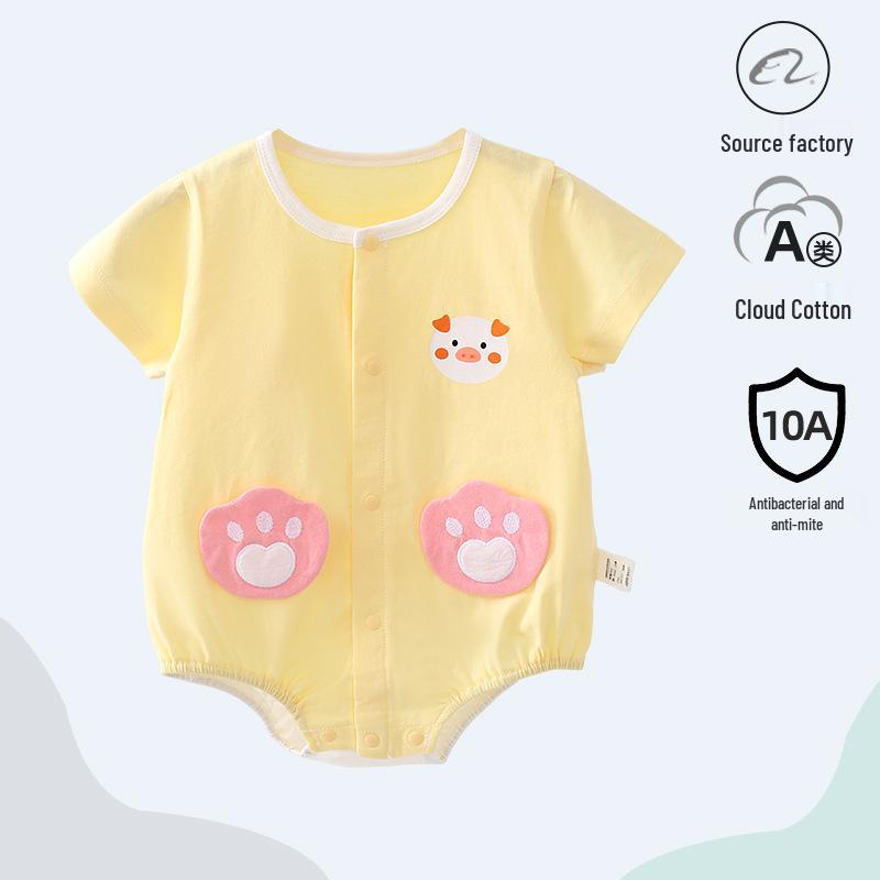 Infant Short-Sleeve Cotton Bodysuit - Summer Jumpsuit Thin Style Romper. 90cm