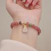 New Chinese Natural Strawberry Crystal Money Bag Bracelet Bangles Women Fashion Jewelry Accessories Gift