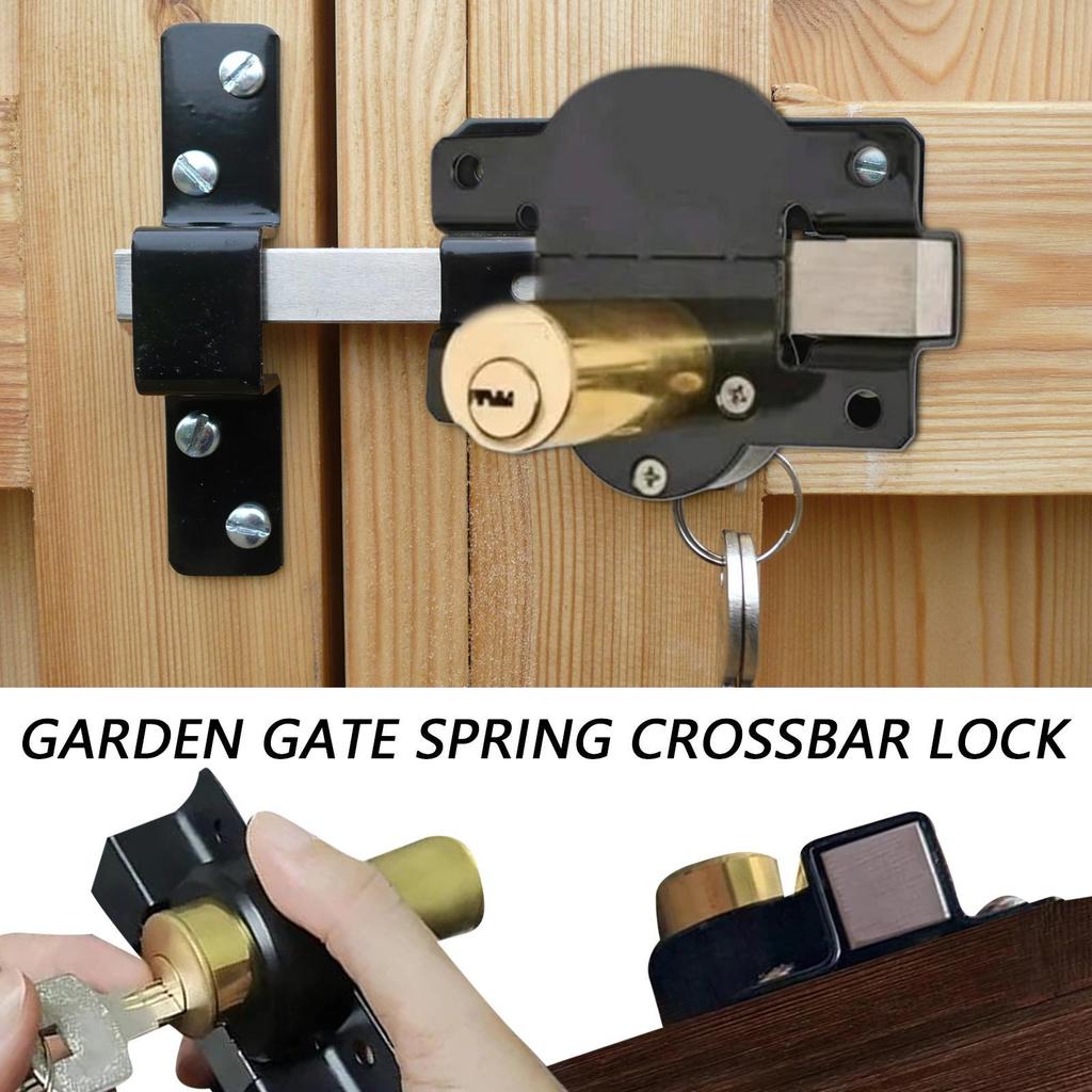 Barn Door Latch Double-Sided Sheds Lock Sliding Rustproof Door Latch 5 Keys For Fence Gate Cabinet Closet Pantry Chicken Coop RV