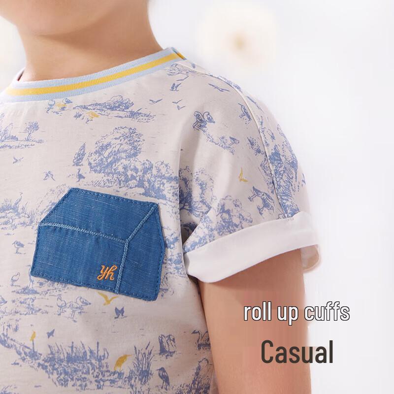 Yeehoo Boys' New National Style Cotton Short Sleeve T-Shirt