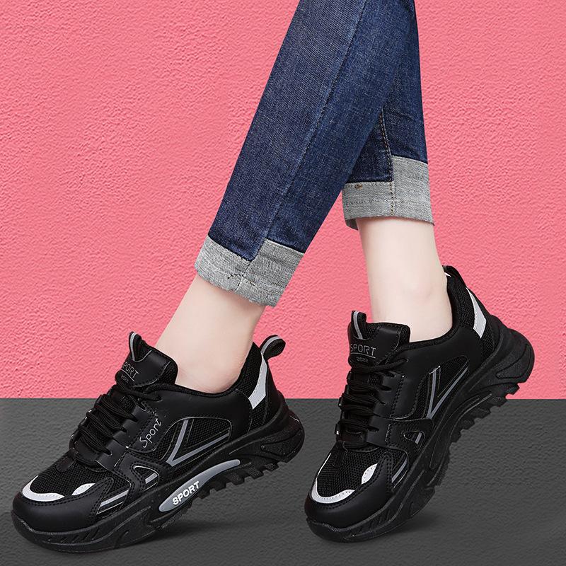 New spring casual sports shoes platform-soled lace-up dad shoes soft-soled running shoes lace-up non-slip student shoes