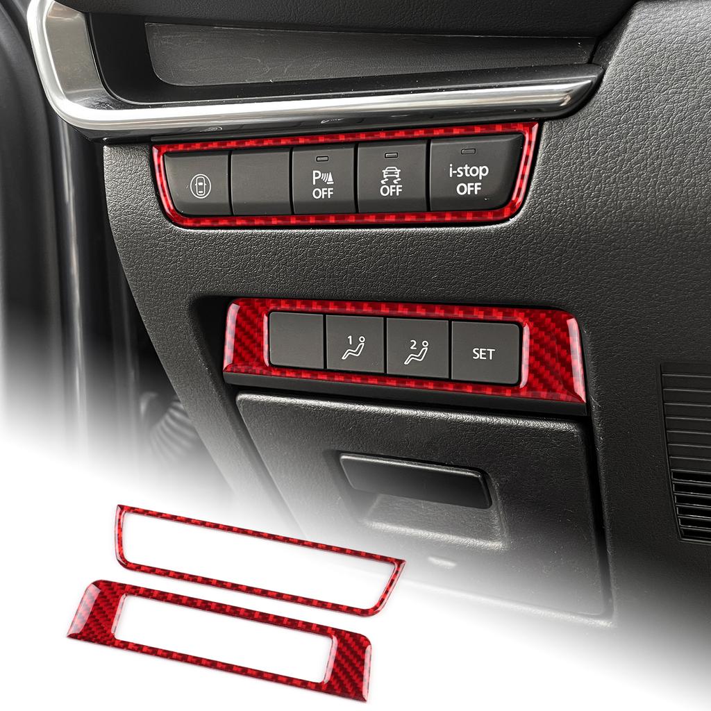 Carbon Fiber Style Interior Sticker for Mazda 3 Axela BP 2019-2025 Start Button Switch Cover