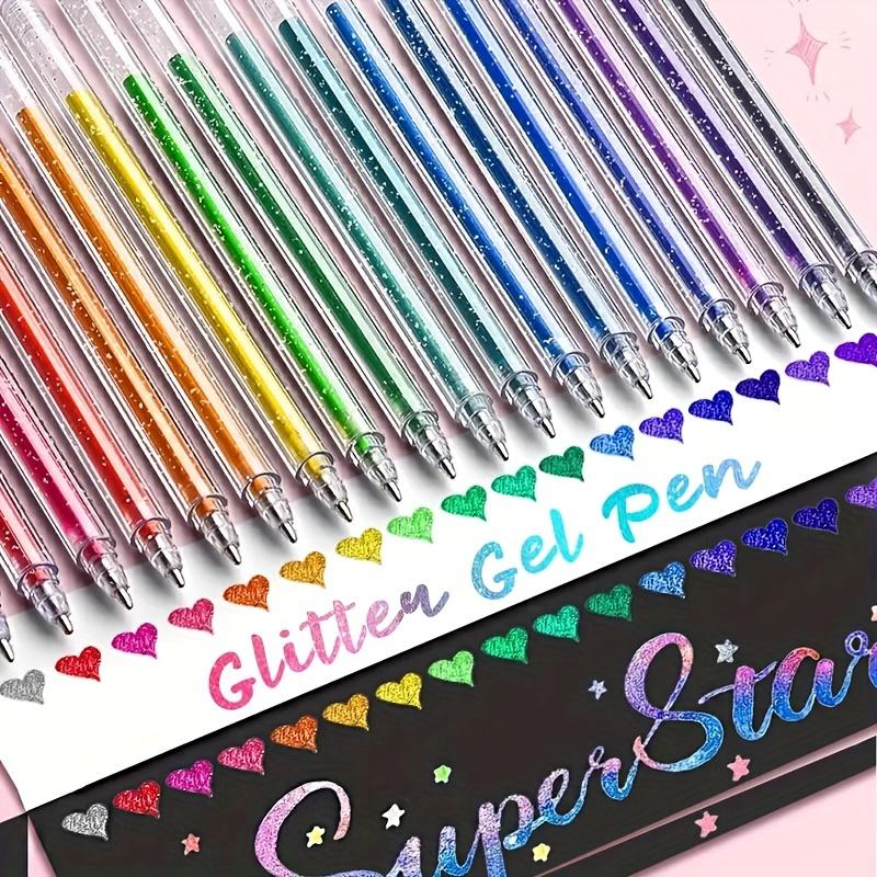 1 Set of 12 Color-Changing Glitter Pens, Liquid Sand, Sparkling Little Stars Gel Pens, Aurora Shiny Pens, Highlighter Pens for Journaling and Drawing