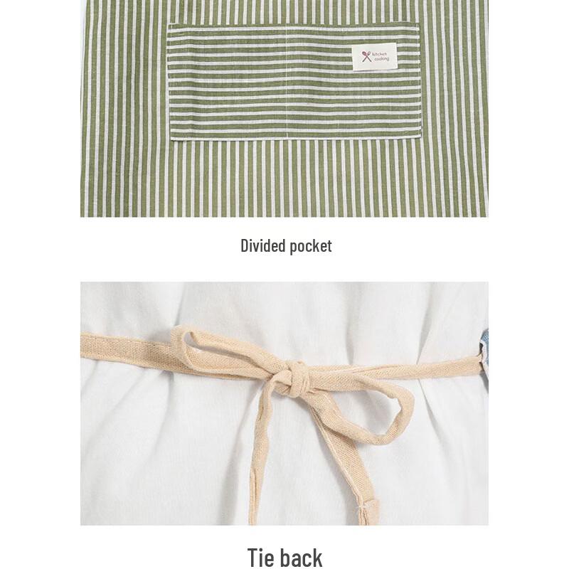 Dapeng Cotton Linen Striped Apron