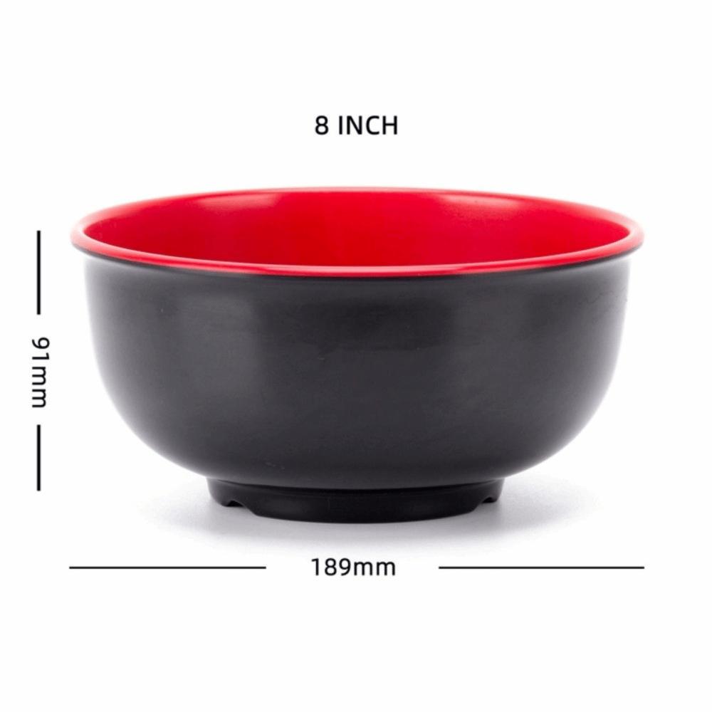 Japanese Style Melamine Bowls Black Red Salad Bowls New Food Containers  Tableware