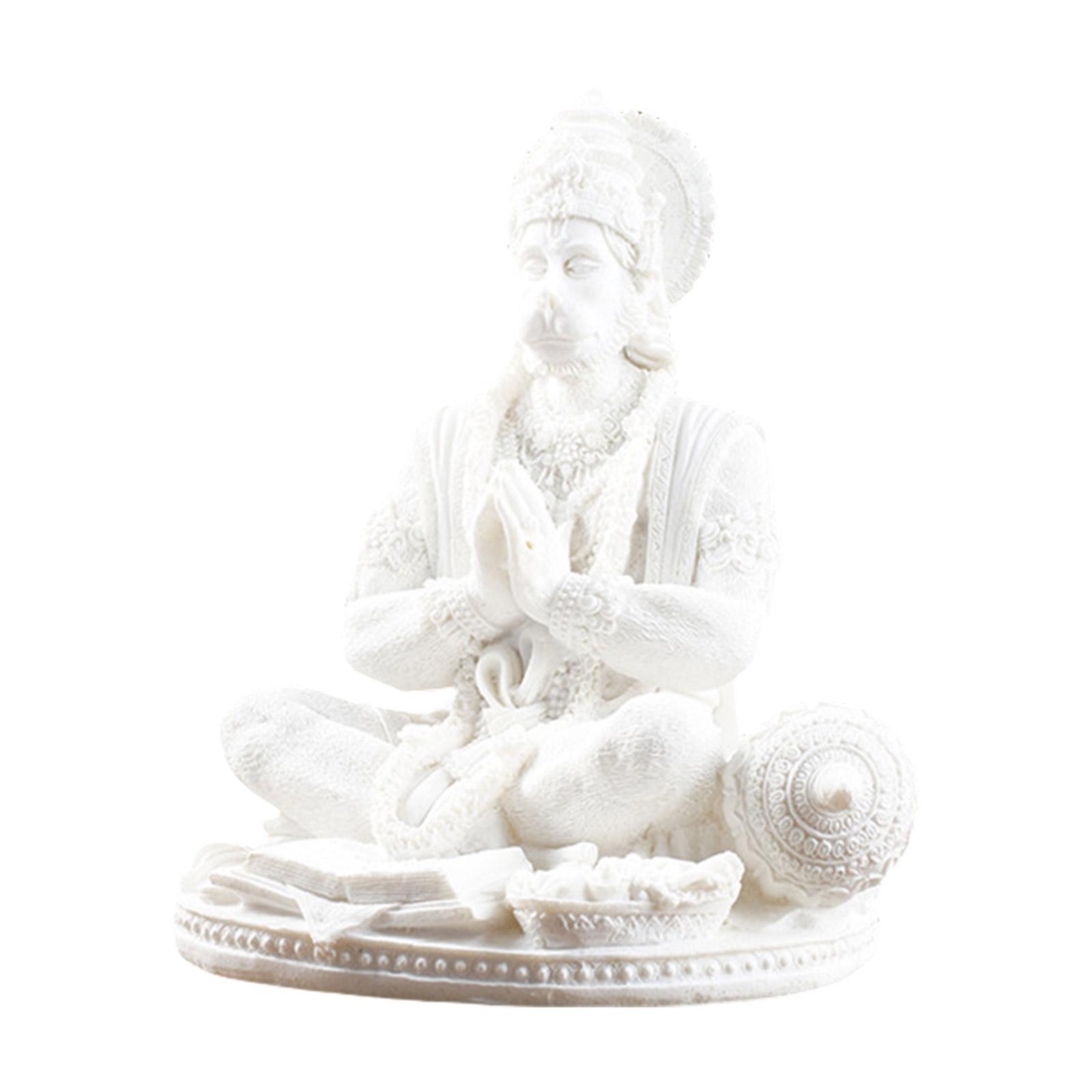 Meditating Buddhas Sculpture Resins Hanuman Statue Hindu God of Strength Figurine Spiritual Decors for Home and Office 1