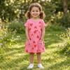 Girls' Dress, New Summer Style Children'S Short-Sleeved Dress Fashionable Heart Print Children'S Princess Dress