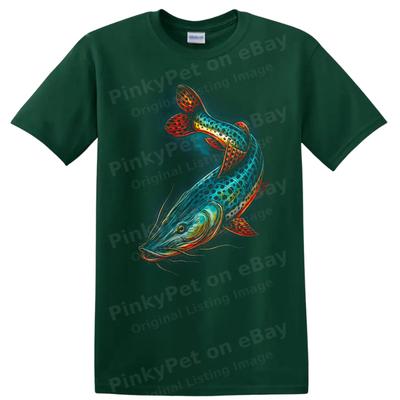 Colorful Fish Graphic T Shirt Creative Aquatic Design Fishing Lover Tee