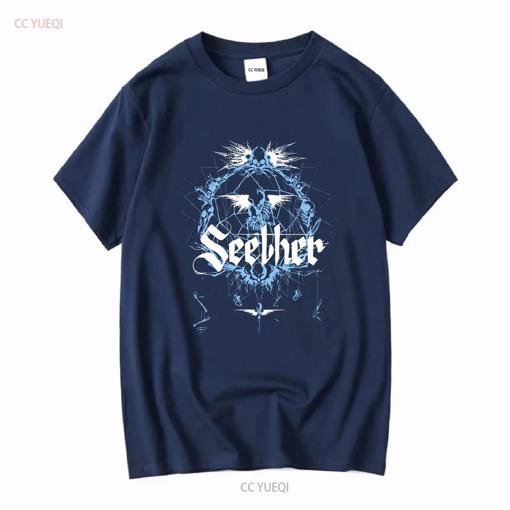 Seether Tričko Bavlna Černá Velikost S až 5XL PM1197 vintage Vyprané Pohodlné Unisex Lehce Pružné homme Univerzální Ležérní