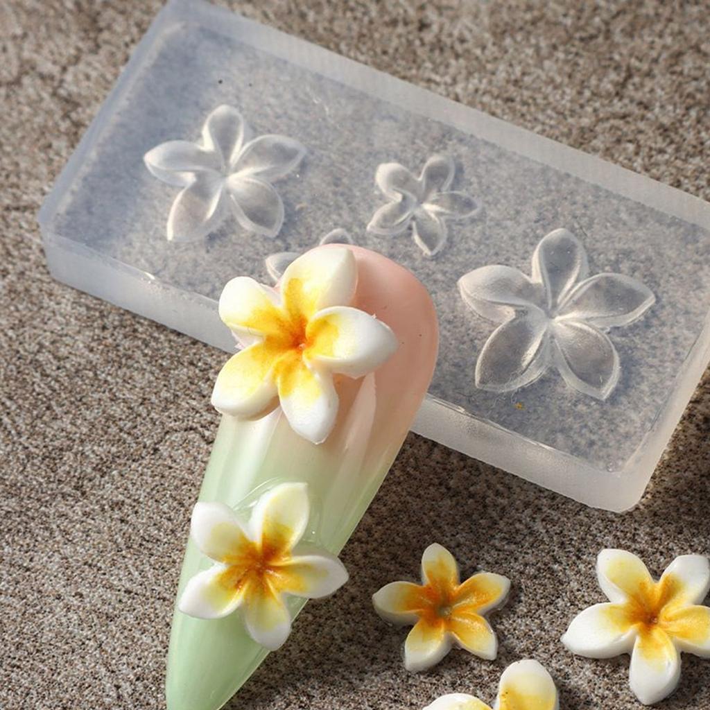 4PCS Silicone Nail Art Molds For 3D Floral Designs Reusable Transparent DIY Crafting Tools Flower Nail Decorations Mold