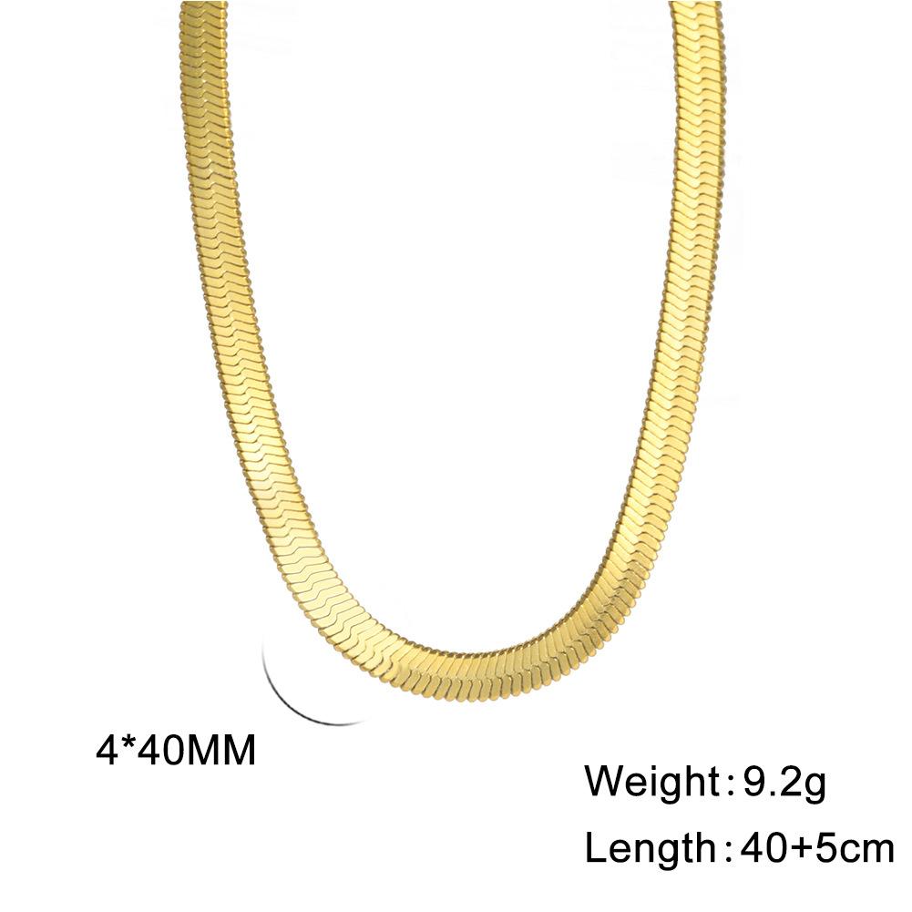 Simple Snake Chain Gold Necklace Unisex Fashion Jewelry Popular Collarbone Chain