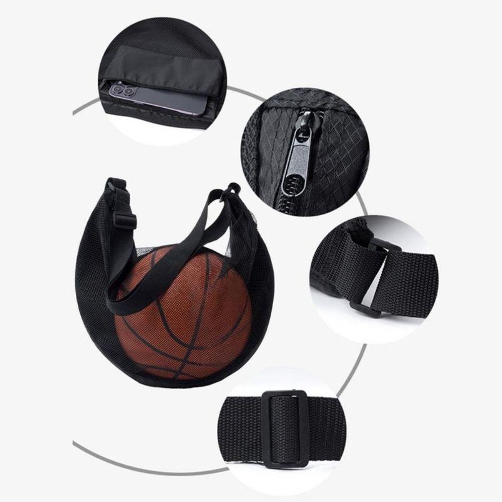 Single Shoulder Crossbody Ball Bag Adjustable Soccer Storage Case Football Volleyball