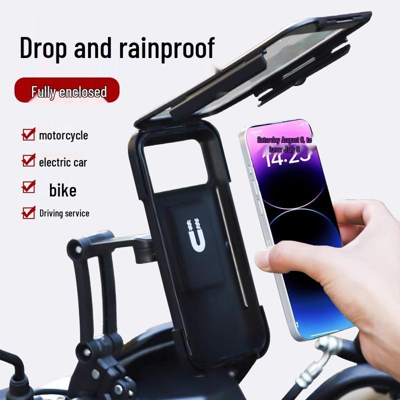 Waterproof Shockproof Motorcycle and Bicycle Phone Holder with Battery for Navigation