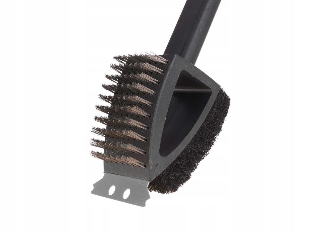3-In-1 Wire Brush With Scraper And Sponge For Cleaning The Grill