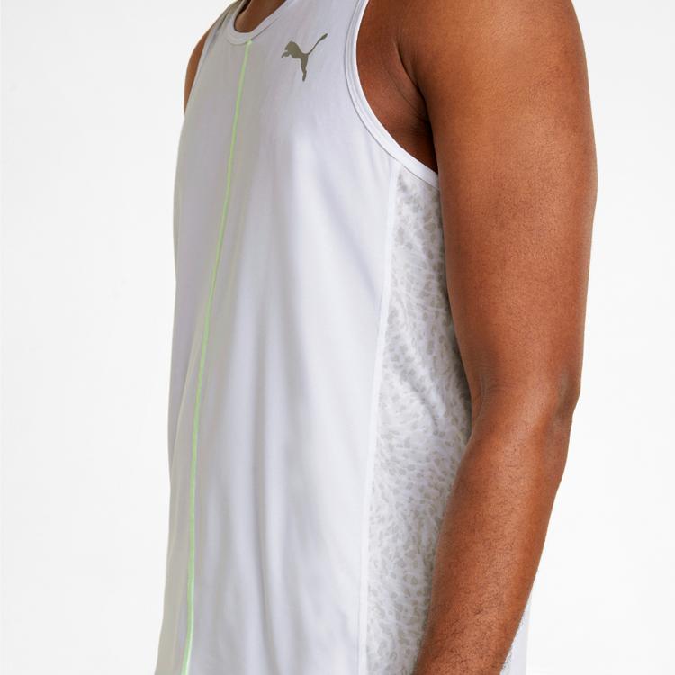 PUMA Solid Color Fitness Sports Round Neck Sleeveless Vest Men tops White 521672-02