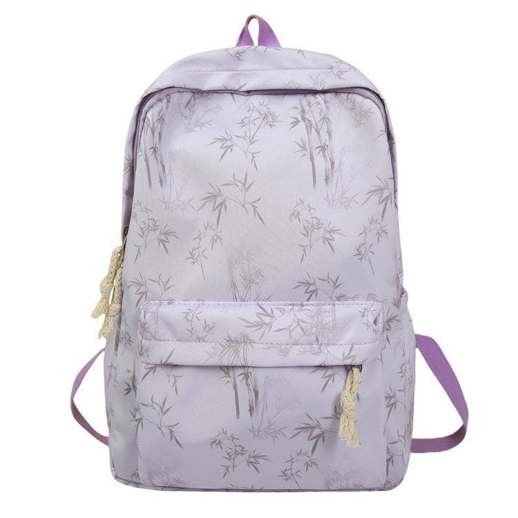 Schoolbag Tie-dye Ins Simple National Style Bamboo Bag Printing Junior High School Student High School Student Junior High School Backpack Backpack