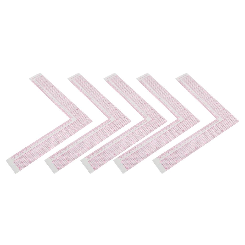5pcs Sewing Ruler Professional High Accuracy Clear Scale Plastic L Shaped Sewing Measuring Ruler