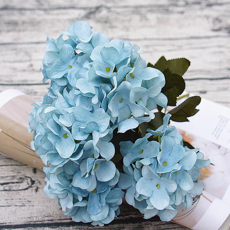 Silk Artificial Flowers Hot sales Hydrangea Wedding bridal bouquet Valentine's Day Home Room Garden arch Diy Gifts box Decora