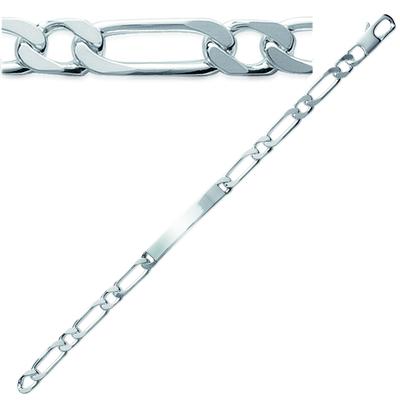 [N5310] - Silbernes 'Identity'-Armband - 18 cm 6 mm (rhodiniert)