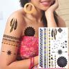 Golden Turtle Anchor Temporary Tattoo For Women Adult Realistic Compass Flower Fake Tattoo Sticker Washable Body Art Tatoo Decal