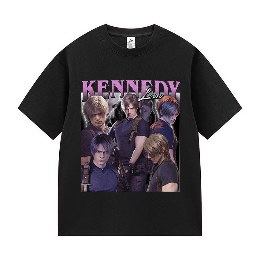 

Лимитированная футболка с ретро-графикой Леона С. Кеннеди, мужская мода, 100% хлопок, футболка с коротким рукавом, Y2k, унисекс, одежда Харадзюку, футболки 4XL