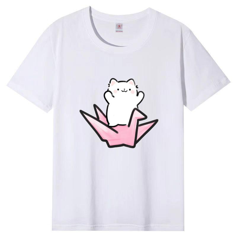 Dámské léto Populární tričko s krátkým rukávem Bavlna Prodyšné Volný top Potištěné tričko Ležérní