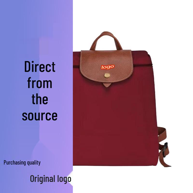 French Dragon Inlay Waterproof Nylon Backpack with Phone and ID Pocket - Women's Casual Street Style