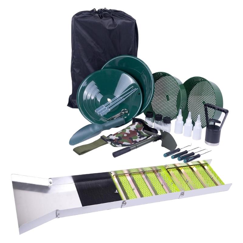 

High Efficiency Gold Panning Tool Set Water Flows Powered Easy Assembly For Camping Enthusiasts Experts New Users Alike 1
