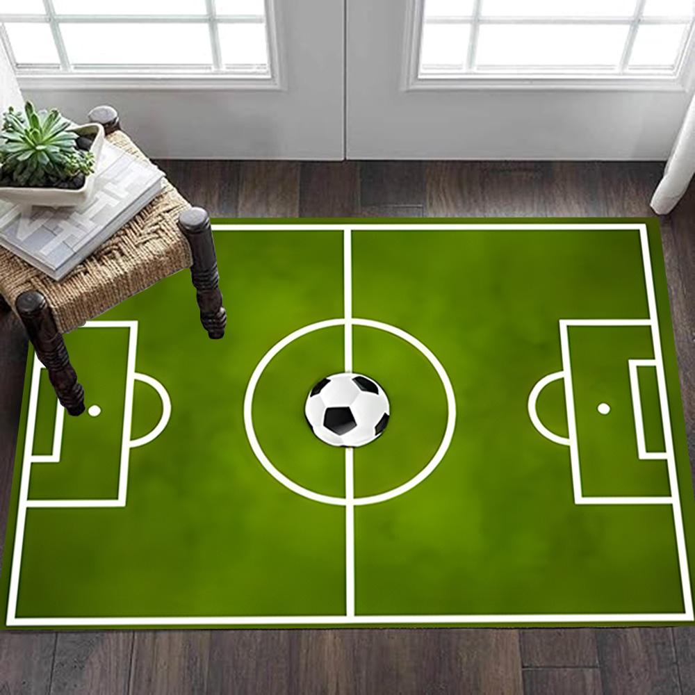 Tappeto Campo da Calcio,Tappeto,Soggiorno,Camera da Letto, Antiscivolo,Tappeto Quadrato