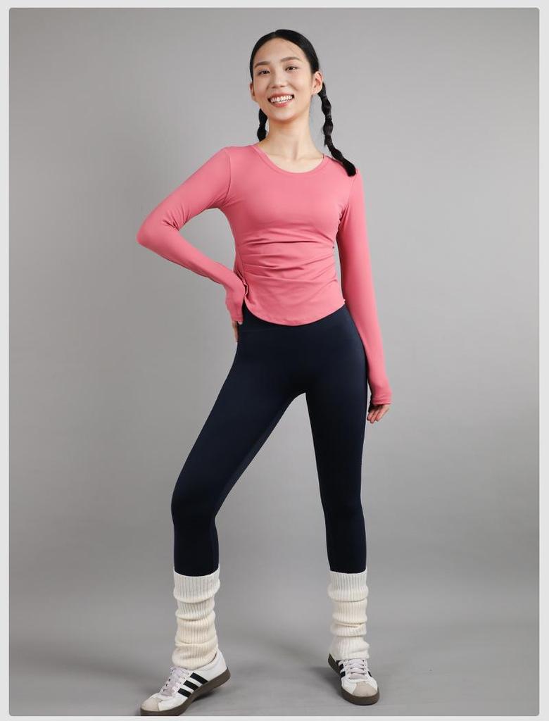 Women's 2025 Nude-Feel Yoga Set: Chest-Pad, Finger-Hole, Slim-Fit, Long Sleeve