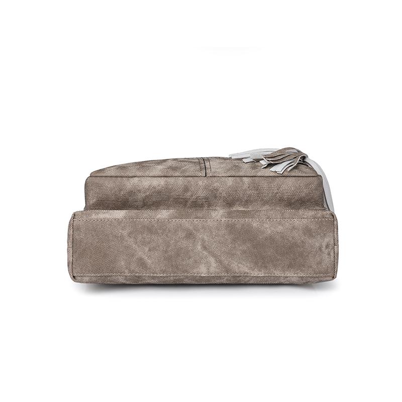 Damen Retro Denim PU Einzel-Schultertasche Große Kapazität Umhängetasche Multifunktionale Schulter-Umhängetasche Ausflugs-Freizeit-Pendlertasche