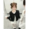 Korean Age-reducing Polka-dot Knitted Cardigan for Women In Spring and Autumn Niche Single-breasted Contrasting Color