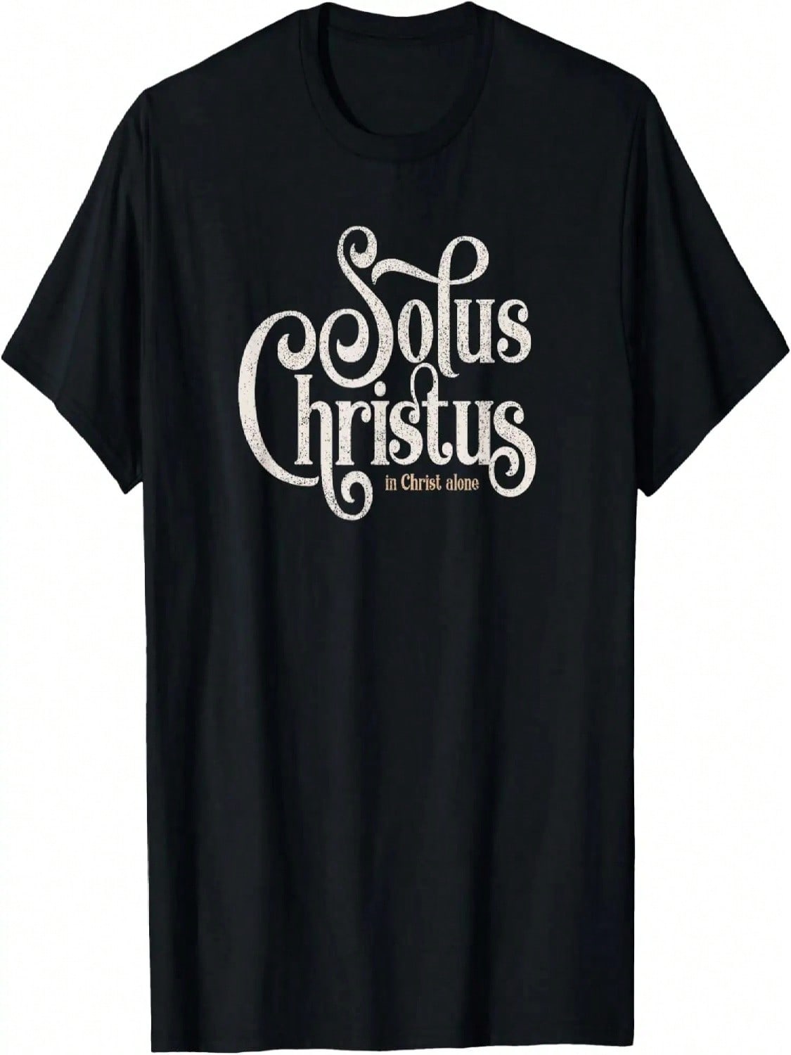 Solus Christus - In Christ Alone - Distressed Graphic T-Shirt S разноцветный