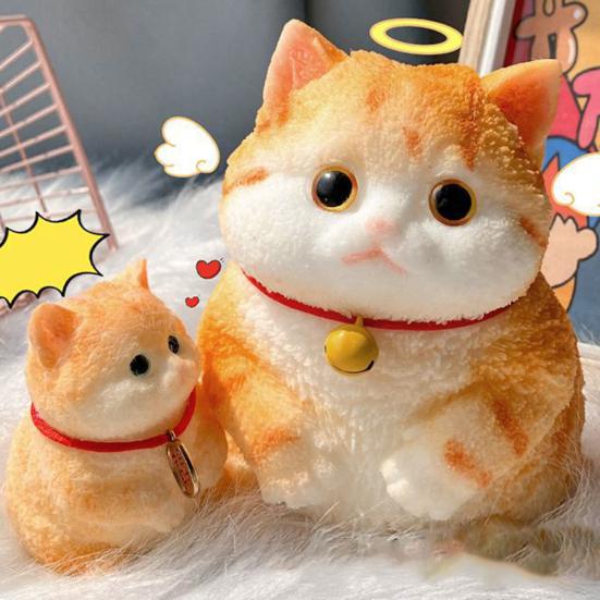Simulation Cat Squeeze Toy Anxiety Stress Relief Kitten Pinch Sensory Toy Kids Adults Soft Silicone Stress Ball Animal Fidget Toy