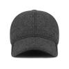 Herren Winter Warme Wollmischung Baseballkappe mit Ohrenklappen Dad Hat