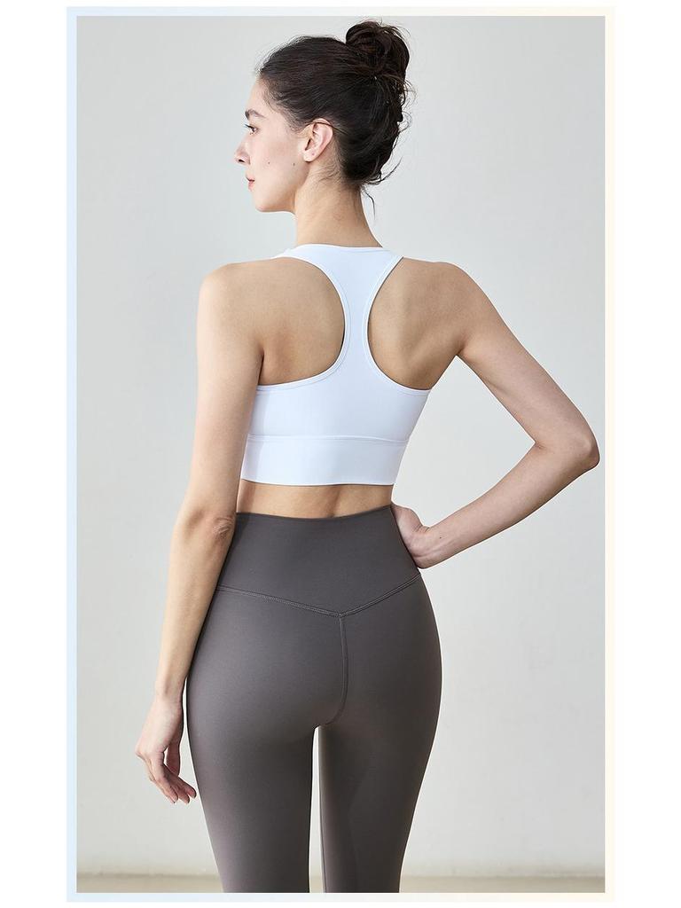 Women's Summer Slimming Racerback Yoga Bra with Chest Pads - Beautiful Back Design