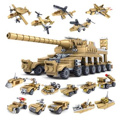 544 stücke 16 In 1 Armee Tank Bausteine Ziegel Militär Kompatibel Waffe