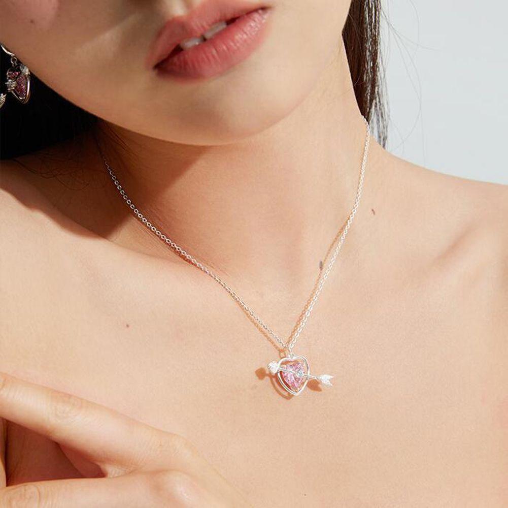 

Цепочка на ключицу, подарки для любовников, женское ожерелье с подвеской в ​​виде сердца, корейский стиль, ожерелье со стрелой в виде сердца