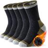 5 Pairs Merino Wool Socks Men's Wool Hiking Socks Soft Winter Warm Casual Crew Moisture-Wicking Socks for Indoors Outdoors