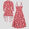 Women Plus Size Two Piece Coordinate Long Sleeve Outerwear Cami Maxi Dress