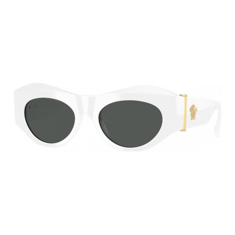 Versace Temple logo acetate irregular sunglasses women white 19155953 0VE4477U-white 52