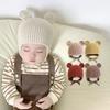 Children's Cute Knit Hat with Round Ears - Autumn/Winter Wool Hat with Drawstring and Ear Protection for Boys and Girls