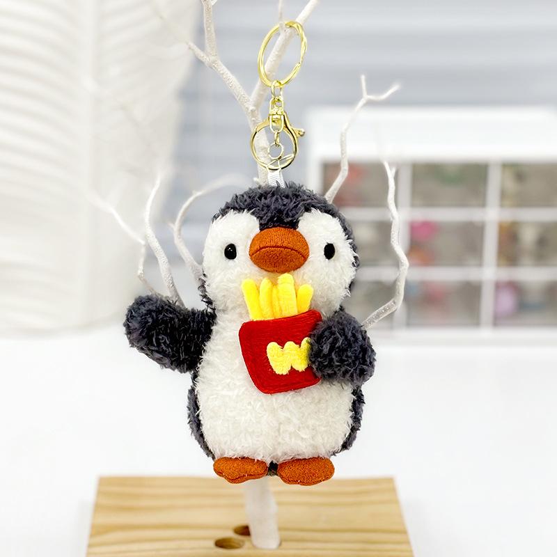 Niedlicher kleiner Pinguin-Anhänger, Plüsch-Spielzeugpuppe, Cartoon-Schultasche, hängende Verzierung, Schlüsselanhänger, Puppe