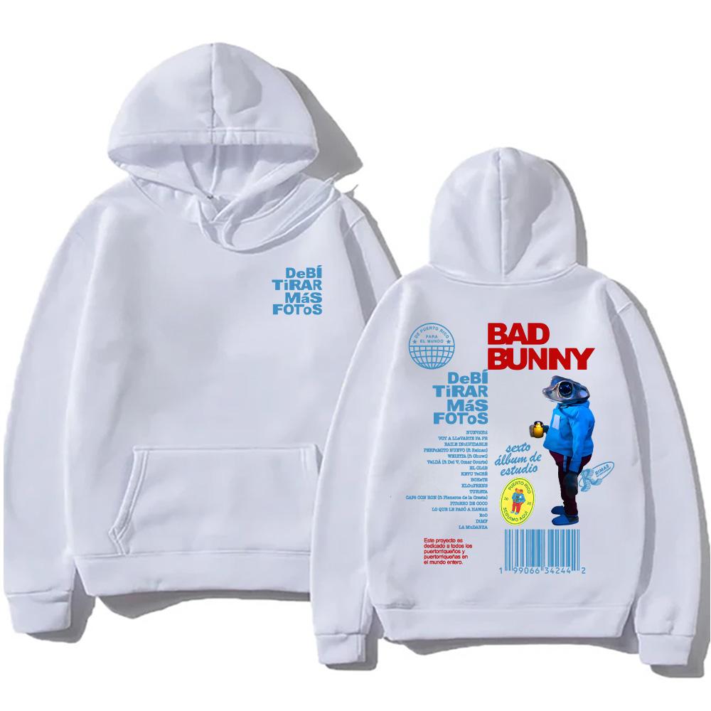 Bad Bunny DTMF Debí Tirar Más Fotos Grafické Mikiny Nové Album Módní Pulovry Podzim Ženy Muži Y2K Mikiny s Dlouhým Rukávem Volné