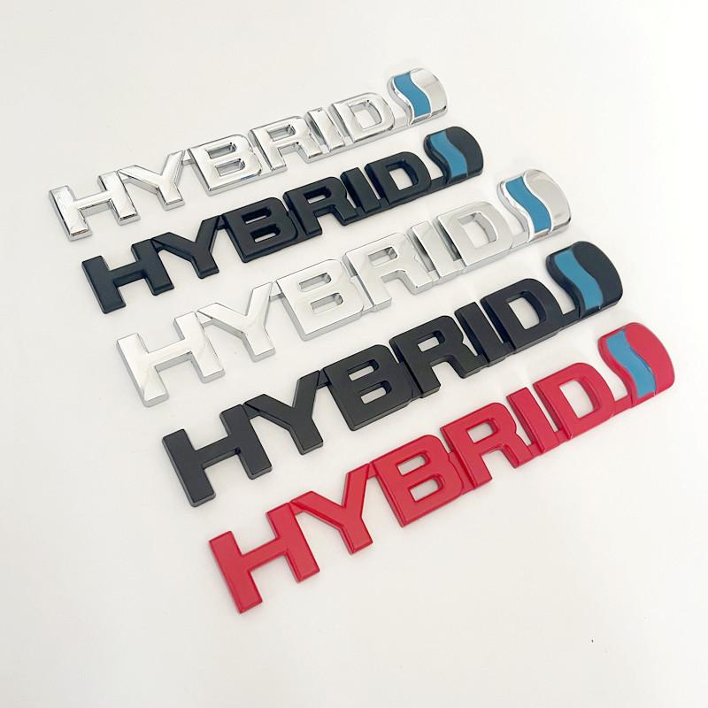 3D Metal HYBRID Logo Side Fender Rear Trunk Emblem Badge Car Sticker Decals For Toyota Prius Camry Crown Auris Rav4s TRD