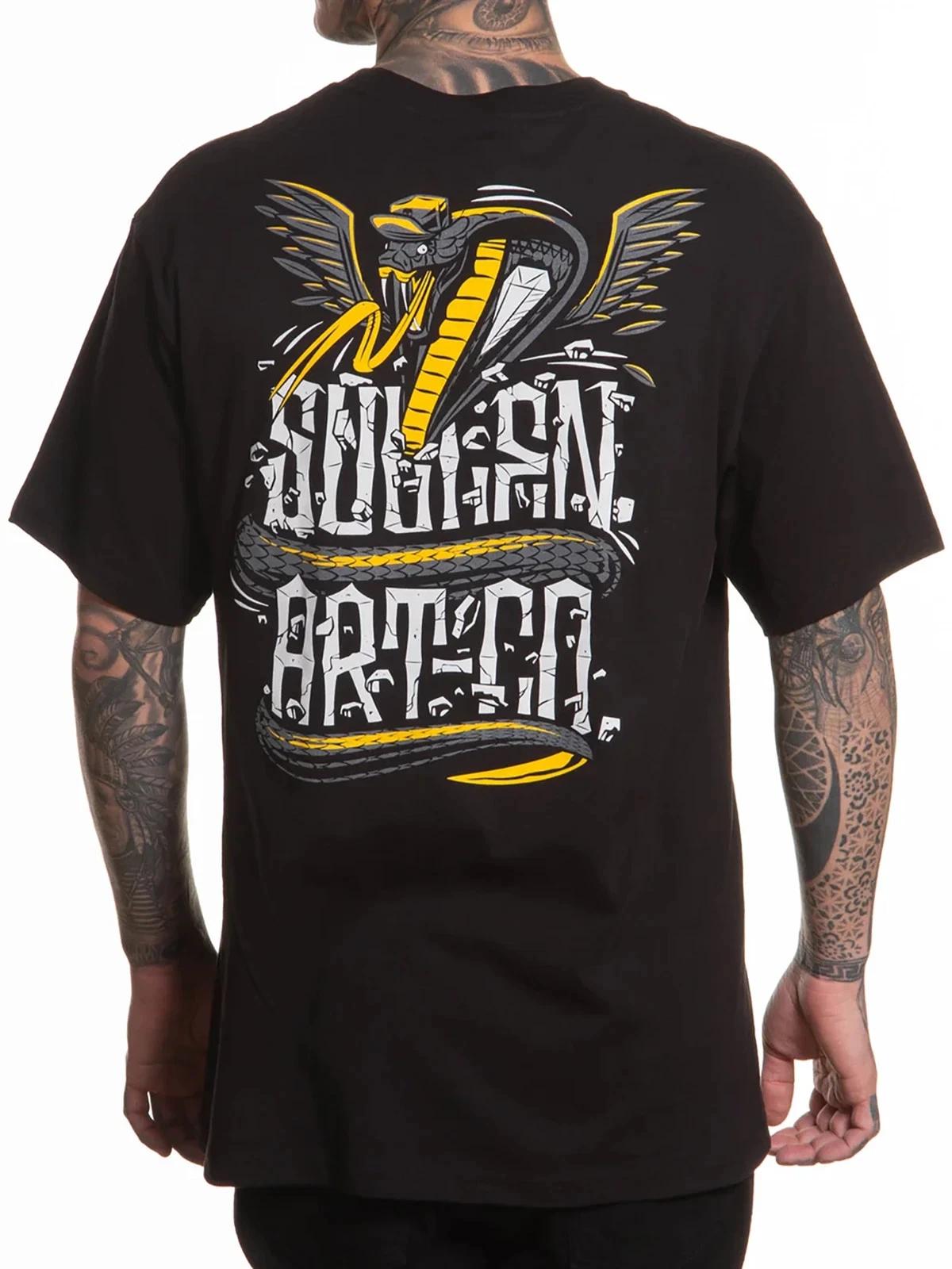 

Sullen Men s Short Sleeve Strike Standard T-shirt Tattoo Cobra with Wings Tee 3XL