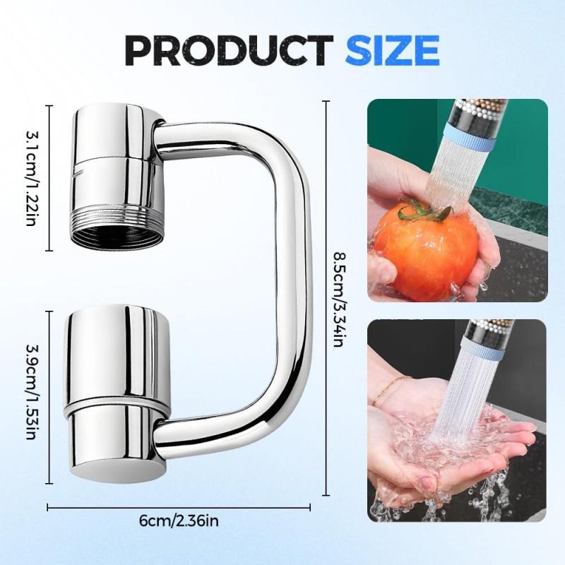 1080 Degree Swivel Stainless Steel Kitchen Faucet Extender Universal Dual Mode Bathroom Sink Accessories with Adapter