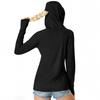 Women’s Casual Hooded Zip Up Jacket with Thumb Holes Long Sleeve Slim Fit Breathable Lightweight Top for Everyday Wear